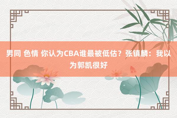 男同 色情 你认为CBA谁最被低估？张镇麟：我以为郭凯很好