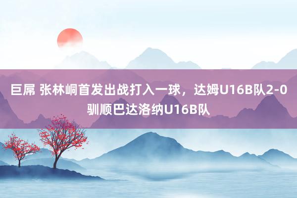 巨屌 张林峒首发出战打入一球，达姆U16B队2-0驯顺巴达洛纳U16B队