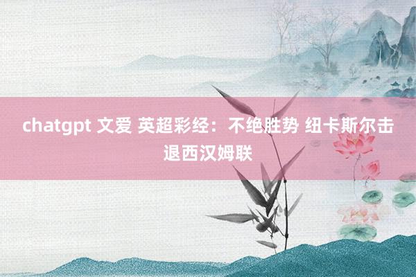 chatgpt 文爱 英超彩经：不绝胜势 纽卡斯尔击退西汉姆联