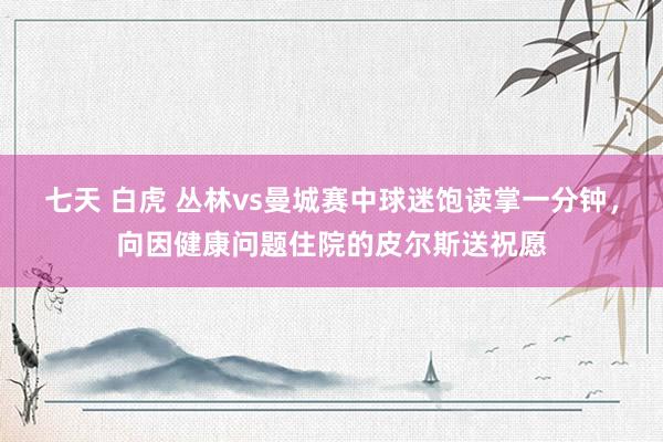 七天 白虎 丛林vs曼城赛中球迷饱读掌一分钟，向因健康问题住院的皮尔斯送祝愿